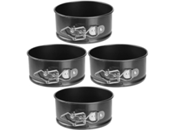 Formas redondas em aço carbono para mini bolos (4 unidades)