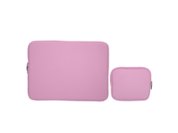 Funda Para Portátil De Cor Sólida Bolsa Mochila Para Ipad Protetora 14 Polegadas Rosa