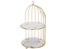 Haofy Organizador De Gaiola Pássaros Prático Camada Dupla Para Banheiro, Em Dourado, Para Bancada De Banheiro Branco Com