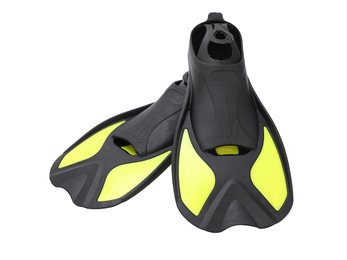 Nadadeiras Mergulho Soft Adultos Preto Amarelo M