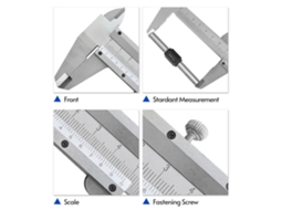Paquímetro vernier de aço de alta carbono 0.150mm para medidas internas, externas, profundidade, espessura