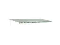 Toldo Retrátil Automático Com Led Verde E Branco Vidaxl Verde Acrílico (600 X 350 Cm)