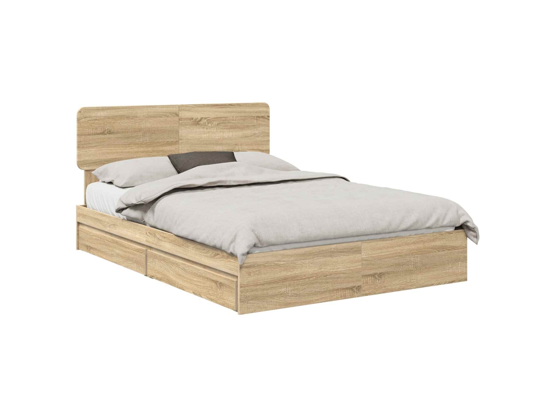 Cama com Armazenamento com Gaveta Carvalho Sonoma MAISON EXCLUSIVE 160x200 cm