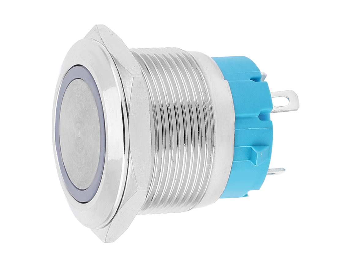 Interruptor de Botão de Luz Anel Auto bloqueio 4 Pinos 220v Branco