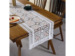 Mantel De Mesa Retangular Branco De Algodão E Linho, 38x180 Cm, Renda Decorativa Para Casa E Eventos