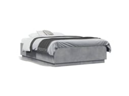 Estrutura de Cama Derivados de Madeira Cinza Cimento MAISON EXCLUSIVE (140x190 cm)