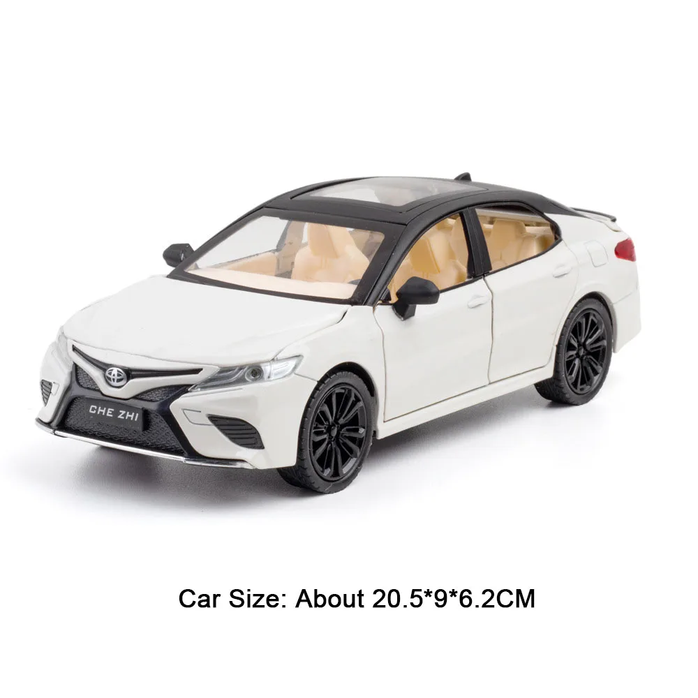 (camry Branco) Escala 1:24 - Miniatura De Carro, Feita Em Metal Fundido, Com Portas Que Abrem.