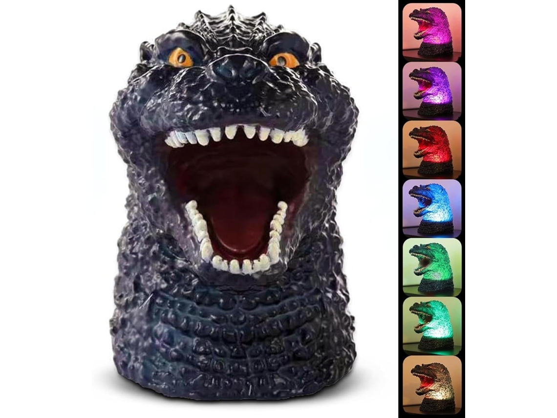 Luminária Noturna Monstro Dinossauro Sensor De Toque Silicone Com Cor,
