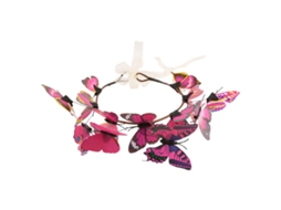 Laxiscreed Cor De Rosa Vermelha Com Grinalda De Borboletas E Flores Para Noiva, 25cm De Diâmetro