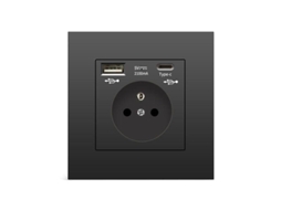 Tomada de parede com Usb e Tipo C 5v 2.1a régua de energia para celular, tablet, pc BRILVIBERA
