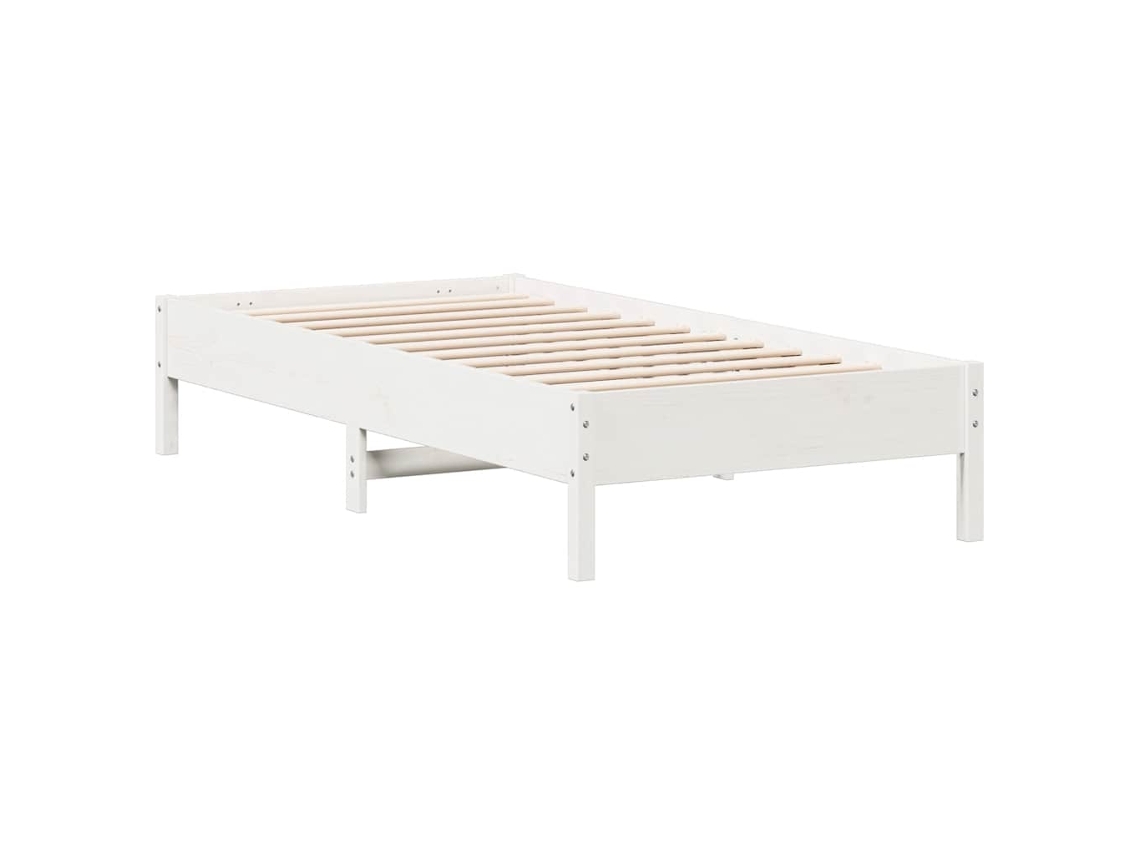 Cama Sem Colchão 75x190 cm Madeira de Pinho Maciça Branco MAISON EXCLUSIVE