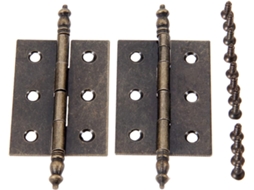 Dobradiças De Metal Dobráveis, Bronze Antigo, 86x55x39mm, 6 Furos,