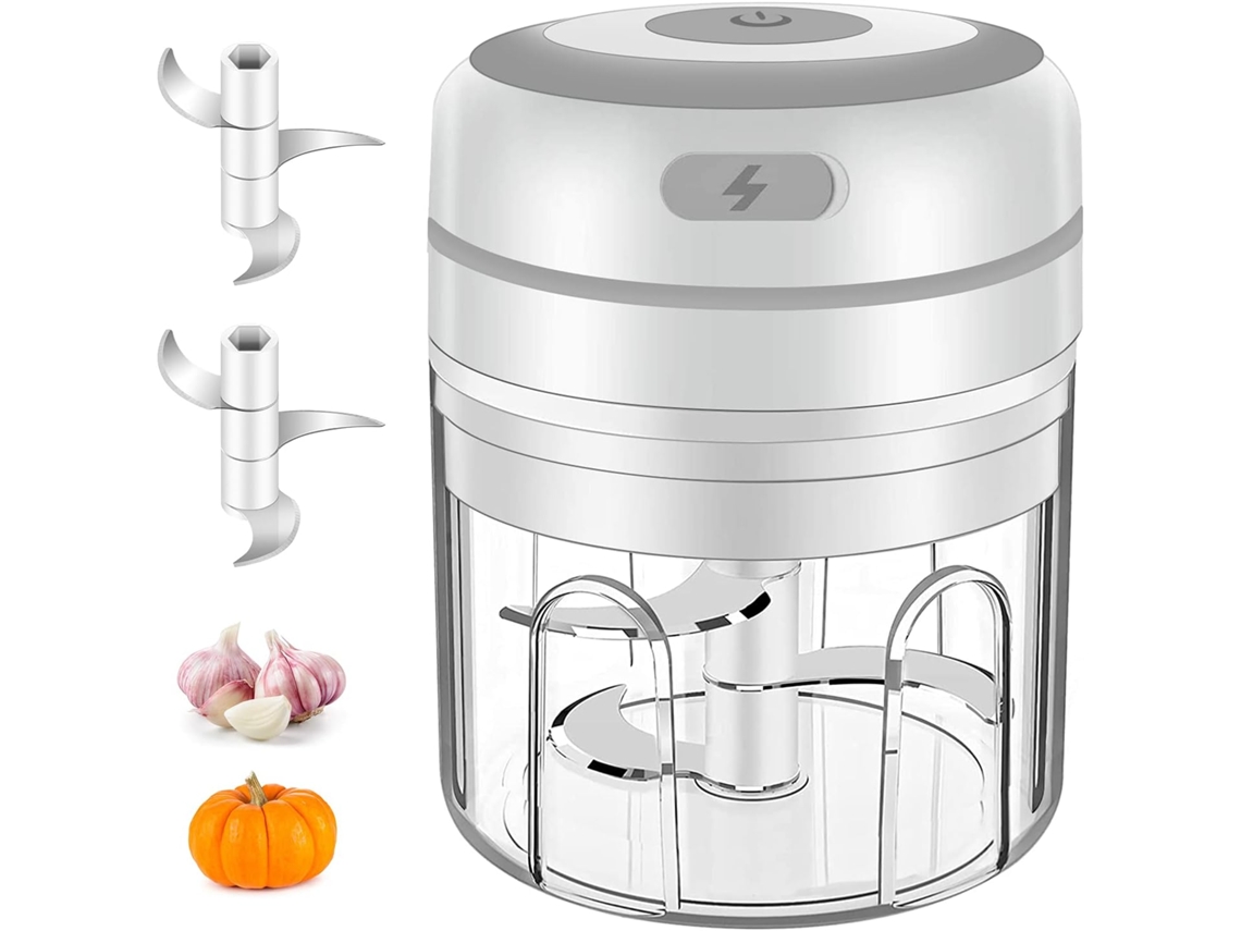 Mini picador de alimentos, folha de aço inoxidável com baixa potência e baixa potência, corte rápido de alimentos, operação fácil com um toque, Slowmoose