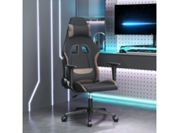 Vidaxl Cadeira De Gaming Tecido Preto E Cinzento-acastanhado