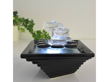 Fonte de Água ZEN'LIGHT Himalaya (Preto - 23x23x20 cm - Vidro, Cerâmica)