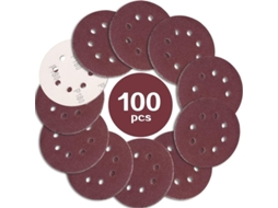 100 Peças De Lixa 125 Mm Grão 180, Lixa 8 Furos, Lixa Ideal Para Lixar/polir Para Lixadeira Excêntrica Klb Slowmoose