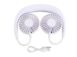 Ventilador De Pescoço Plegável, 3 Velocidades, Portátil Usb, Recarregável, Duas Cabeças.