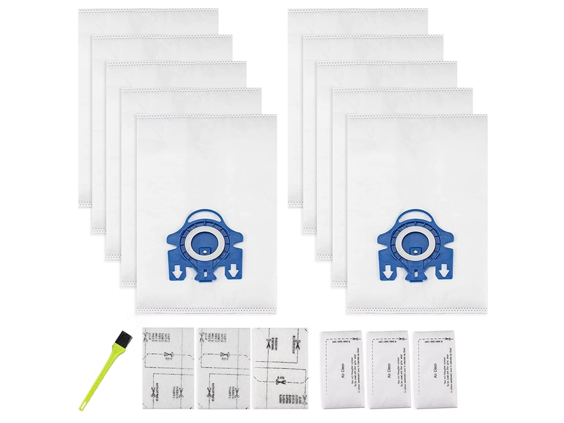 10 pacotes de sacos airclean 3d de substituição para saco de vácuo miele gn com 3 filtros de proteção do motor, 3 filtros airclean