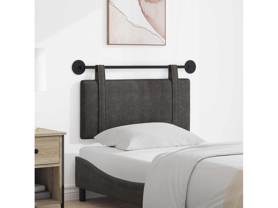 Vidaxl Cabeceira Suspensa Preto Pu Antigo