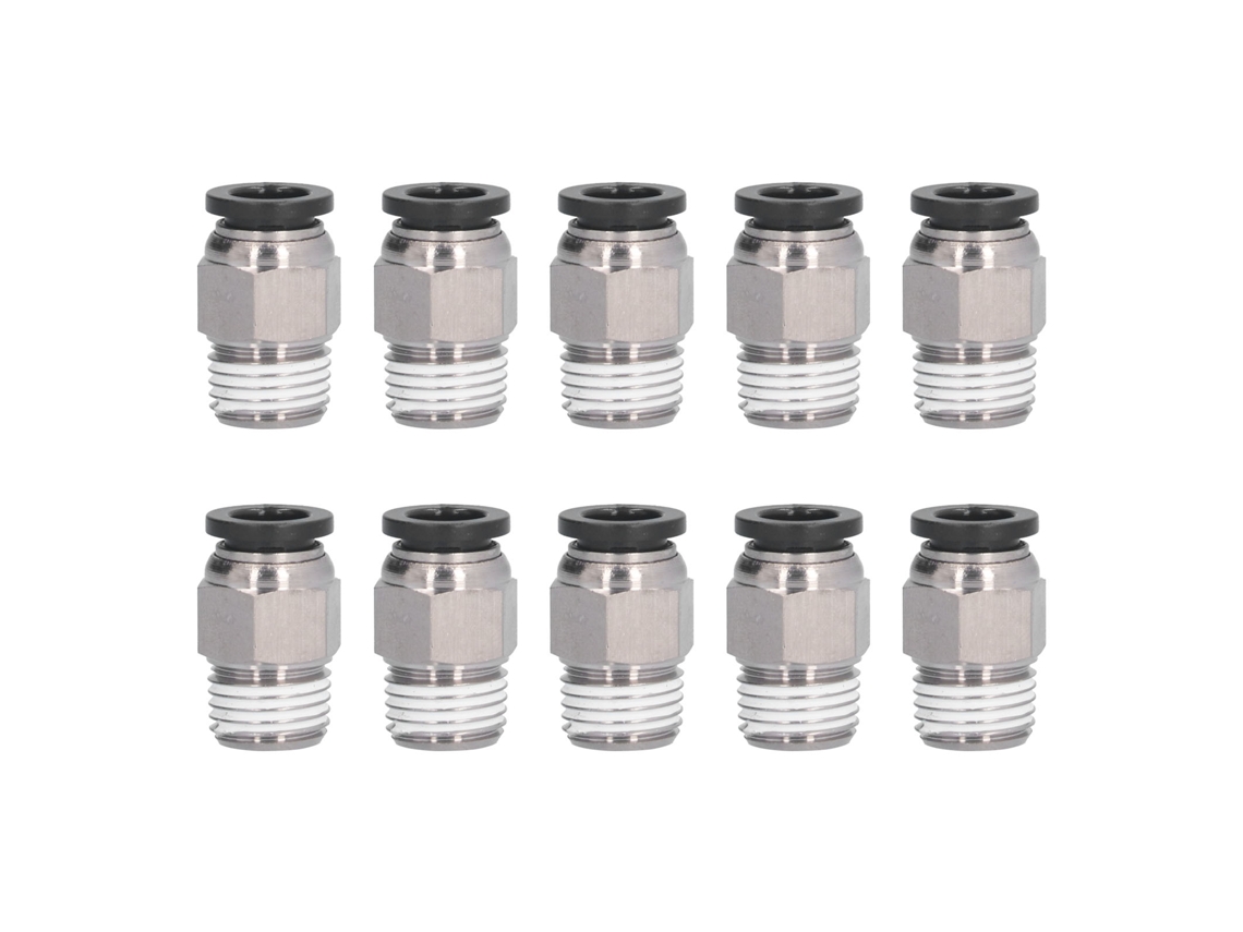 Conector Rápido Pneumático De Latão Prateado Com Vedação Boa E Durável 10-01
