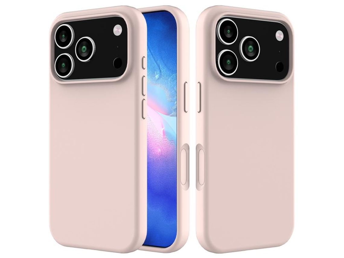 Capa De Silicone Para Iphone 17 Pro - Cor Sólida - Rosa Areia