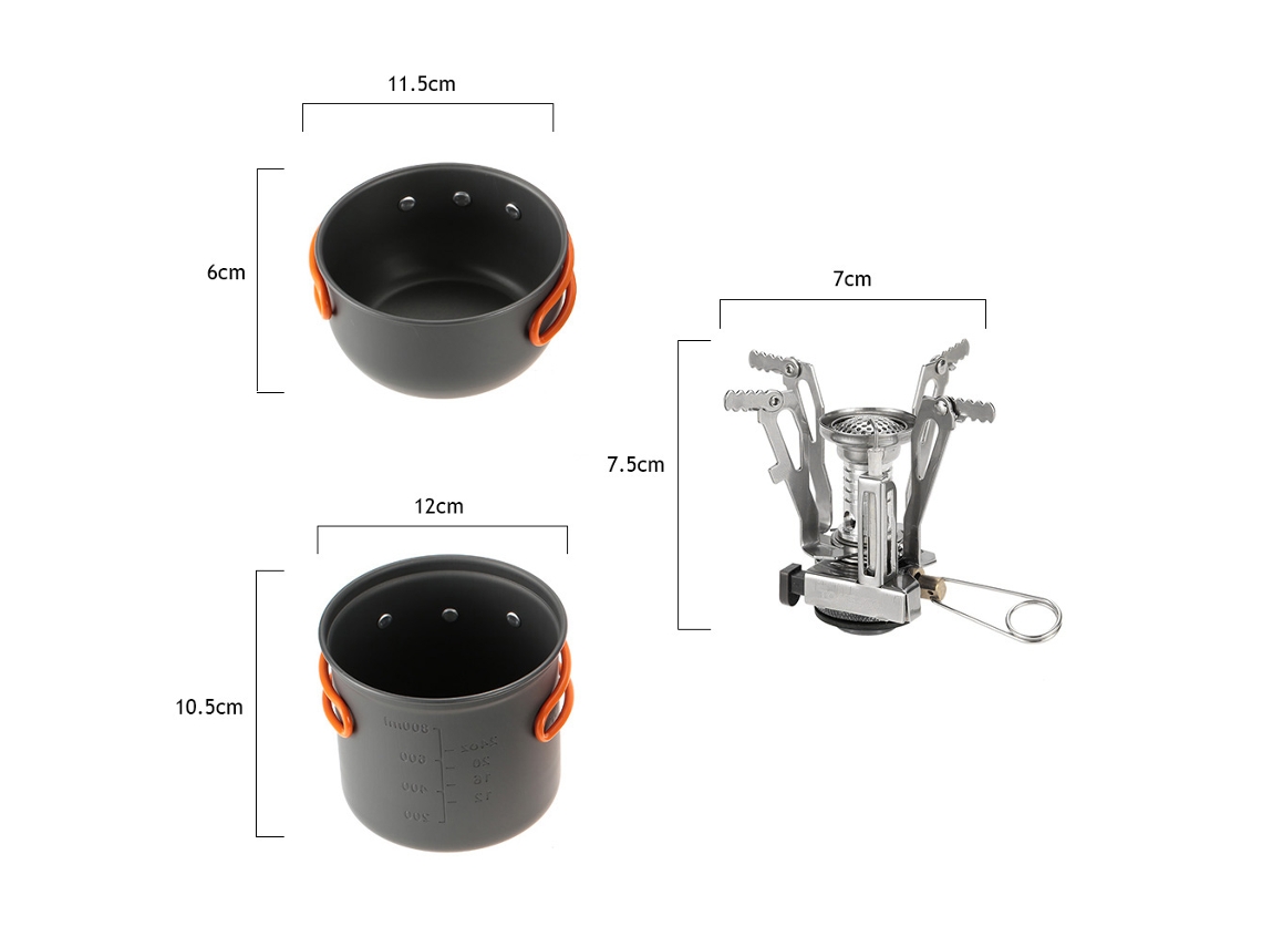 Conjunto de Cozinha Camping Tomshoo com Fogão