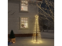 Vidaxl Árvore De Natal Com Espeto 108 Luzes Led 180 Cm Branco Quente