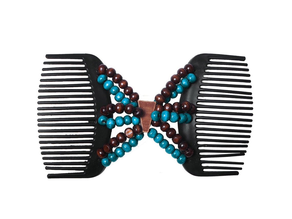 Pentes Duplos De Contas Vintage Acessório Capilar Ferramenta De Penteado