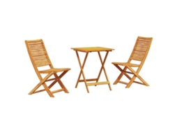 Maison Exclusive - Conjunto Bistro Dobrável 3 Unid. Castanho