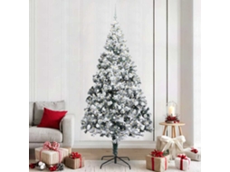 Vidaxl Árvore De Natal Artificial Branco 240 Cm Pvc, Aço E Plástico