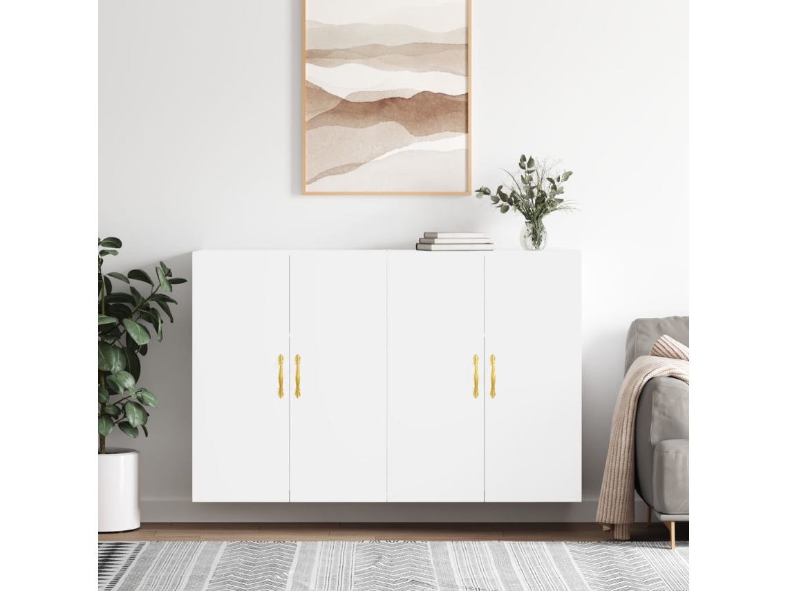 Vidaxl Armários De Parede 2 Pcs 69,5x34x90 Cm Branco