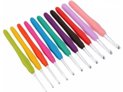 Conjunto de 11 Agulhas de Silicone Cores Tricot Croché Adaptável, Artesanato para Viagem. STELASPLEN