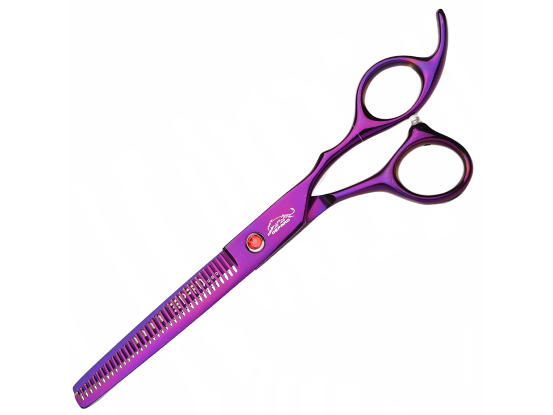 Tesoura De Desenluvamento Gepard Para Destros, Tesoura De Barbeiro Offset 6.5 Para Corte De Cabelo Em Salão, Linha Superior Brilvibera