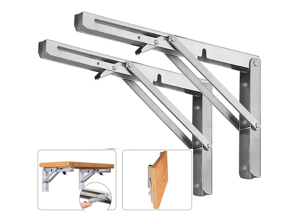Suporte Para Prateleira, 2 Peças, Aço Inoxidável, Para Parede