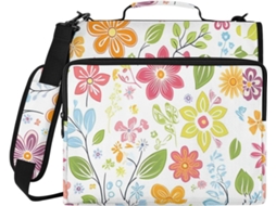 Organizador Fresh Spring 3-Argola com pasta impermeável para escola e mesa, com zíper para data.