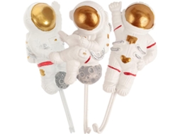 Conjunto de 3 Ganchos Adesivos de Astronauta, Ganchos de Parede Resistentes, Cabides para Roupas Sem Furos para Banheiro SFUSHOS
