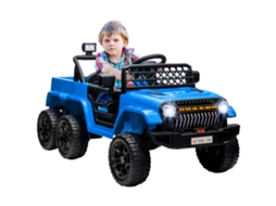 Carro Elétrico Infantil 12v com Reboque , para 3 8 Anos, Azul Claro (luzes Led, Música e Buzina)