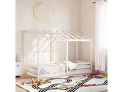 Vidaxl Cama Infantil Com Telhado 75x190 Cm Pinho Maciço Branco