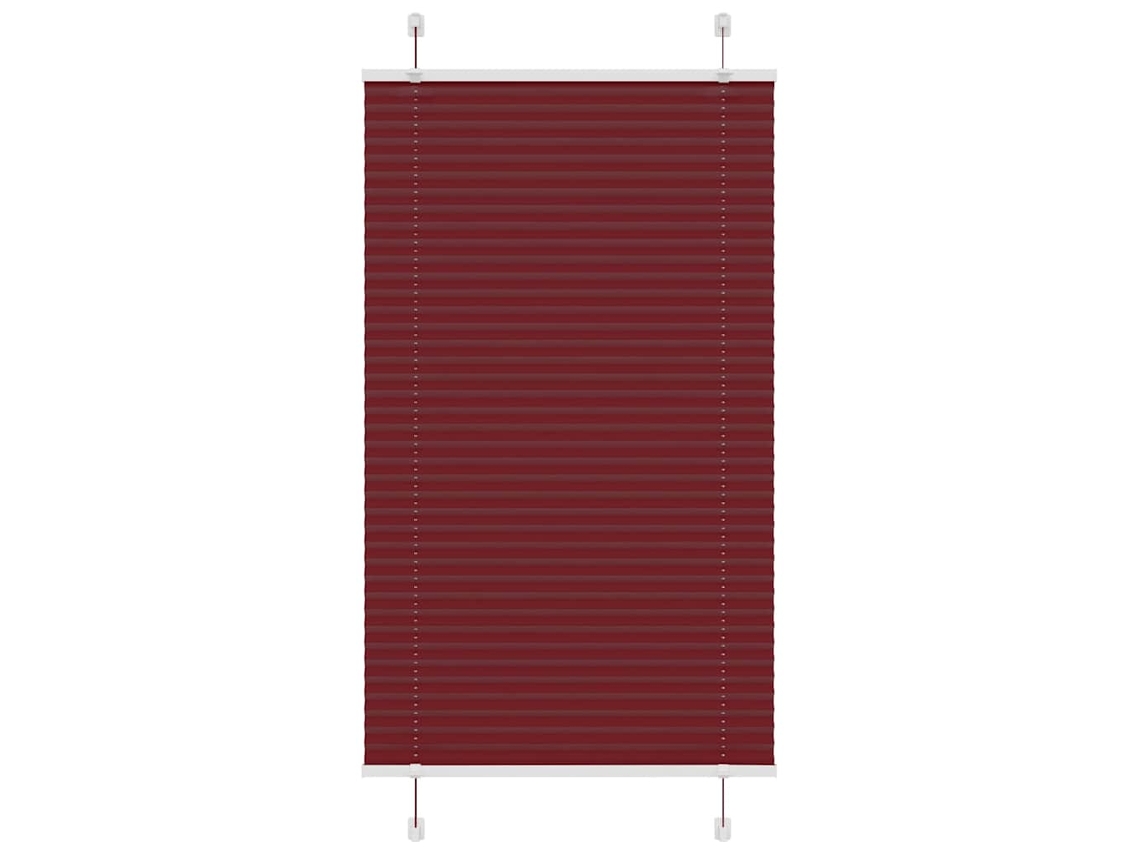 Vidaxl Plissado Cego Bordéus Vermelho 80x150 Cm Largura Tecido