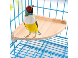 Poleiro de madeira natural com superfície lisa para pássaros AQUAFORGE