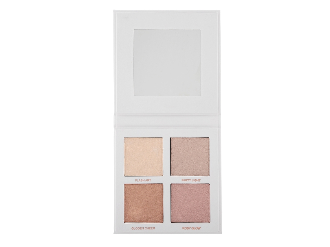 Paleta De Pó Iluminador 4 Cores Para Olhos E Contorno Facial