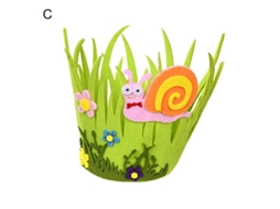 Cesta Decorativa Artesanal De Tela No Tejida Para Hogar Regalo Bonito Con Diseño De Flores Fina Para Pascua C