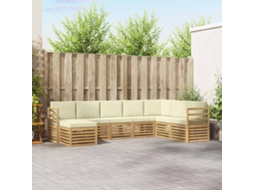 Vidaxl Conjunto De Sofás Para Exterior 8 Unid. Branco E Creme