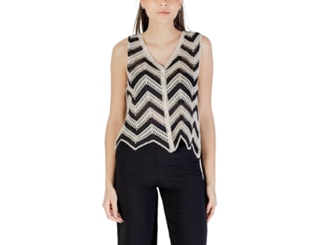 Colete De Mulher Vila Clothes Tank Viserilda V Neck Bfs Bege (s)