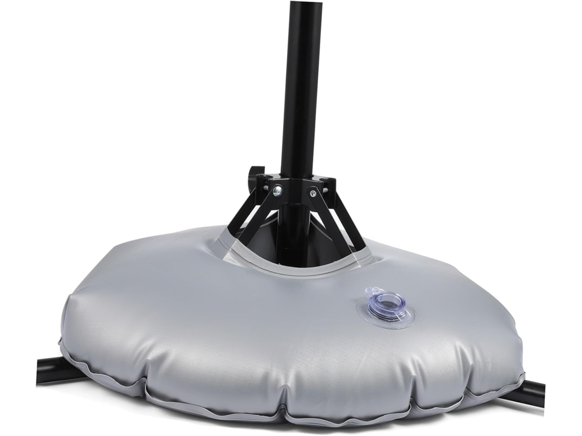 Base Dobrável Prateada Em Pvc Para Guarda-sol De Praia.