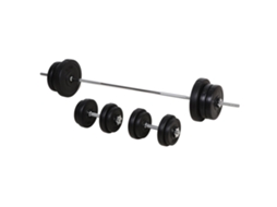 Conjunto De Pesos 55kg, Cor Preto, 170cm