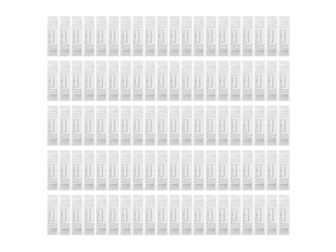 100 Etiquetas Rfid Uhf 860-960mhz Chip Ur108 Reutilizáveis Para Gestão De Ativos 73x20mm