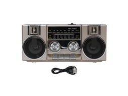 Mali rádio Portátil Fm Am Sw com Alto falante Bluetooth Rgb Som Claro Bateria Longa Ouro Jardim Parque Banheiro