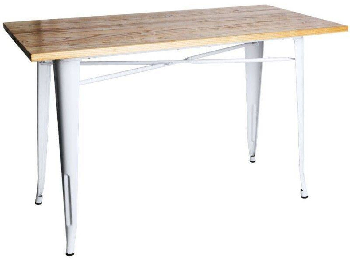 Mesa Torix Retangular Madeira Natural 120 X 60 Cm - Branco