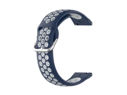 Bracelete Para Samsung Galaxy Watch 4 Classic (46mm) - Silicone Duas Cores - Midnight Blue White
